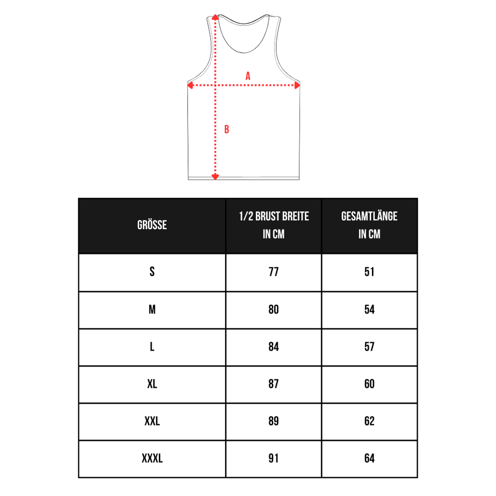 Größentabelle für Raw Bodybuilding Stringer